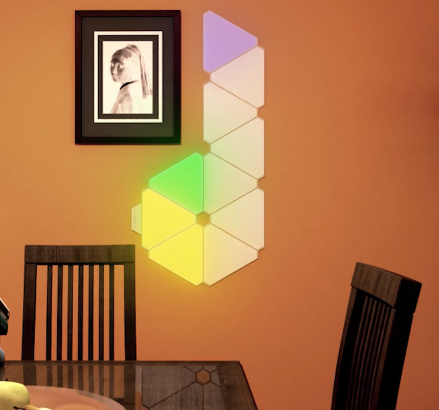 6500K Rgb Wall Light Panels Intelligent Triangle Corner Ceiling Light